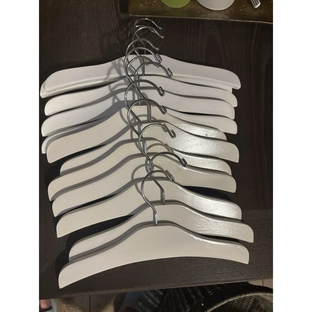 Kids Wooden Hangers - White- Lot 12